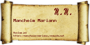 Mancheim Mariann névjegykártya