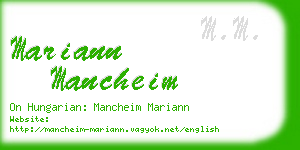 mariann mancheim business card